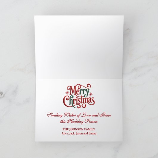 Beautiful Crimson and Gold Angel Christmas Feestdagen Kaart (Binnen)