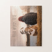 Beautiful Custom Dog and Owner Looking at Lake Legpuzzel (Verticaal)