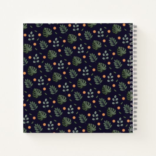 Beautiful Custom Name Modern Leaf Spiral Notebook Notitieboek (Achterkant)