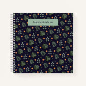 Beautiful Custom Name Modern Leaf Spiral Notebook Notitieboek (Voorkant)