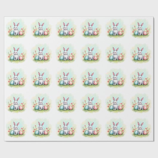 Beautiful Cute Easter Bunny Collection Cadeaupapier (Vlak)