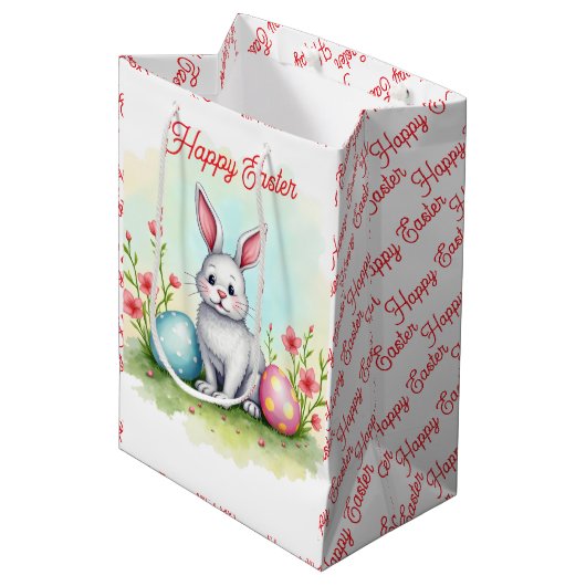 Beautiful Cute Easter Bunny Collection Medium Cadeauzakje (Voorkant Gekanteld)