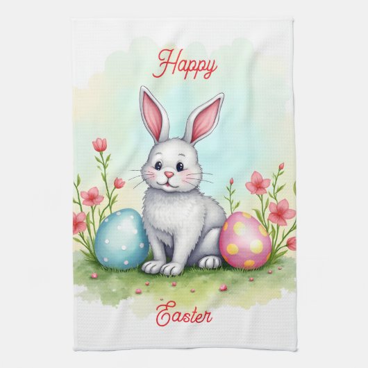 Beautiful Cute Easter Bunny Collection Theedoek (Verticaal)