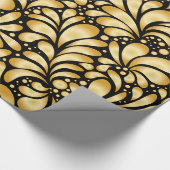 Beautiful Damask Gold & Black Wrapping paper roll Cadeaupapier (Hoek)