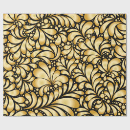 Beautiful Damask Gold & Black Wrapping paper roll Cadeaupapier