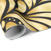 Beautiful Damask Gold & Black Wrapping paper roll Cadeaupapier (Rol Hoek)