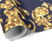 Beautiful Damask Gold & Black Wrapping paper roll Cadeaupapier (Rol Hoek)