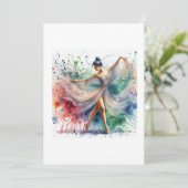 Beautiful dancer women art paint kaart (Staand voorkant)