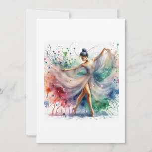 Beautiful dancer women art paint kaart