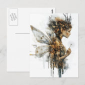 Beautiful Dandelion Fairy Glitch Briefkaart (Voorkant / Achterkant)