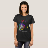 Beautiful dandelion with colourful spores flying a t-shirt (Voorkant volledig)