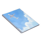 Beautiful Day Blue Sky Clouds Plane Watercolor Notitieboek (Rechterzijde)