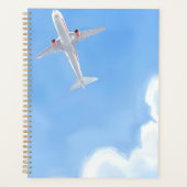 Beautiful Day Blue Sky Clouds Plane Watercolor Planner (Voorkant)