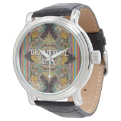 Beautiful Day – Inspirational Kaleidoscope Art Wat Horloge (Gekanteld)