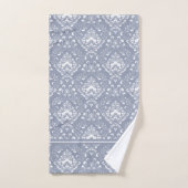 Beautiful dblue gray and white floral pattern bath bad handdoek (Handdoek)