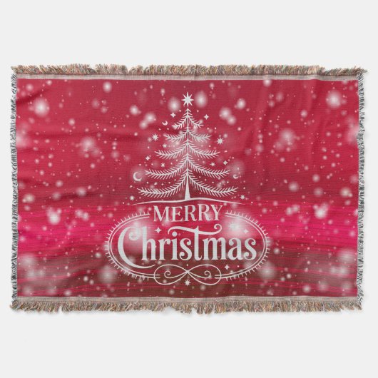 Beautiful Deep Red and Green Merry Christmas Deken (Voorkant)