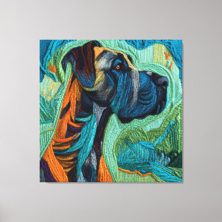 Beautiful detailed unique style Great Dane art  Canvas Afdruk