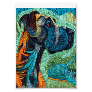 Beautiful detailed unique style Great Dane art  Foto Afdruk