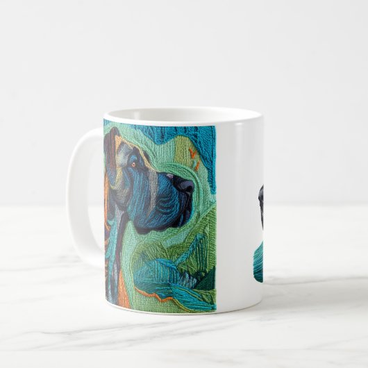 Beautiful detailed unique style Great Dane mug Koffiemok (Voorkant links)