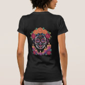 Beautiful Dia de los Muertos Skull Art with Roses T-shirt (Achterkant)