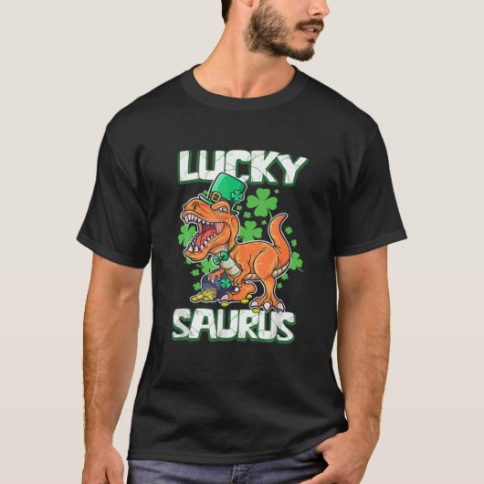 Beautiful Dinosaur St Patrick's Day Lucky Saurus R T-shirt (Voorkant)