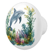 Beautiful Dolphin Door Knob - Ceramic Keramische Knop (Rechts)