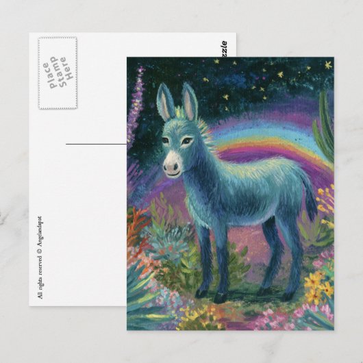 Beautiful Donkey at Night Briefkaart (Voorkant / Achterkant)