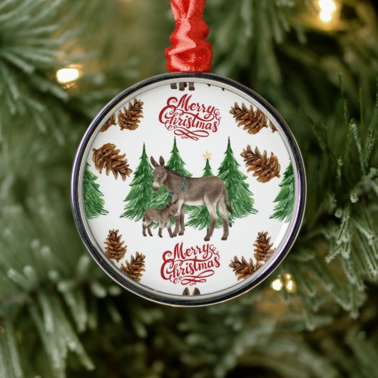 Beautiful Donkeys Christmas Ornament Keepsake (Boom)