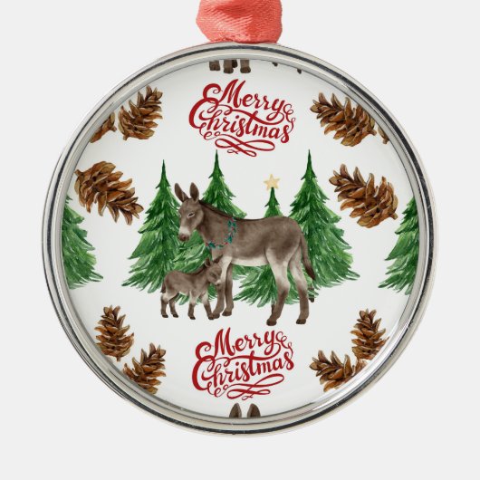 Beautiful Donkeys Christmas Ornament Keepsake (Voorkant)