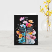 Beautiful Dragonfly Watercolor Art Insect Lover Ea Kaart (Gele Bloem)