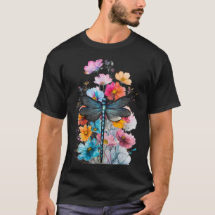 Beautiful Dragonfly Watercolor Art Insect Lover Ea T-shirt