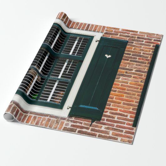 Beautiful dutch traditional houses. Brick wall wit Cadeaupapier (Uitgerold)