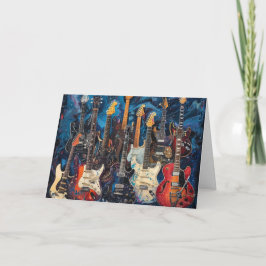 Beautiful Electric Guitars Birthday Card Feestdagen Kaart