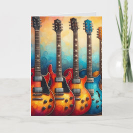 Beautiful Electric Guitars Birthday Card Feestdagen Kaart