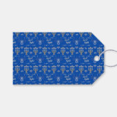 Beautiful Elegant Blue Hanukkah Menorah Cadeaulabel (Voorkant (Horizontaal))