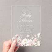 Beautiful Elegant Floral Baby Shower Acryl Uitnodigingen (Insitu (Draagbaar))