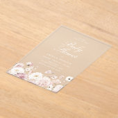 Beautiful Elegant Floral Baby Shower Acryl Uitnodigingen (Laagn)