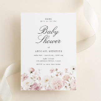 Beautiful Elegant Floral Baby Shower Kaart