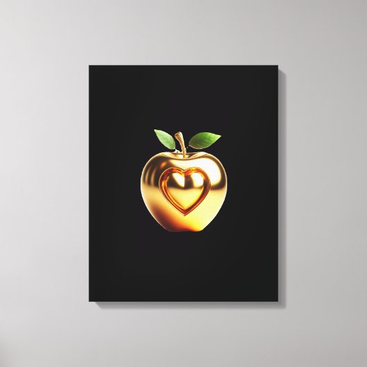 Beautiful elegant golden love apple canvas afdruk (Voorkant)