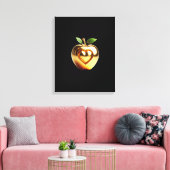 Beautiful elegant golden love apple canvas afdruk (Insitu (Woonkamer))