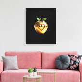 Beautiful elegant golden love apple canvas afdruk (Insitu (Woonkamer))