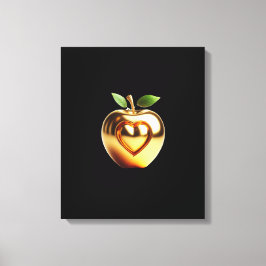 Beautiful elegant golden love apple canvas afdruk
