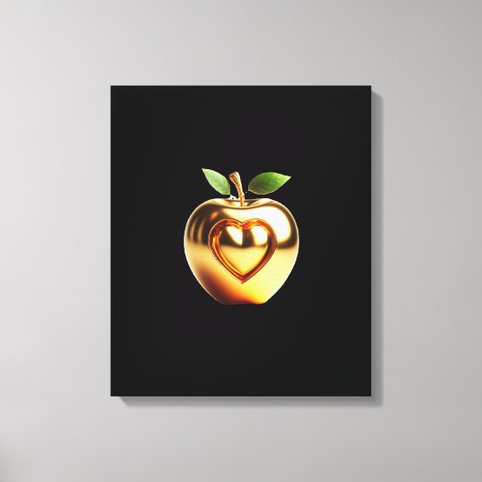 Beautiful elegant golden love apple canvas afdruk (Voorkant)