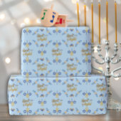 Beautiful Elegant Light Blue Hanukkah Cadeaupapier