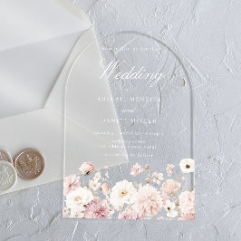 Beautiful Elegant Stunning Floral Wedding Acryl Uitnodigingen