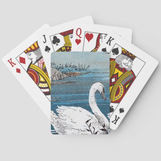 Beautiful Elegant White Swan Swimming in Lake Speelkaarten (Achterkant)