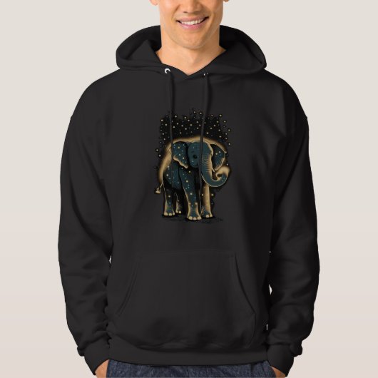 Beautiful Elephant Illustration Spirit Animal Elep Hoodie (Voorkant)