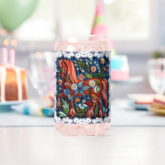 Beautiful Embroidered Horse Blikvorm Glas (Insitu (Verjaardag))