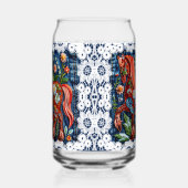 Beautiful Embroidered Horse Blikvorm Glas (Links)