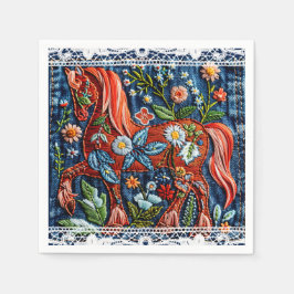 Beautiful Embroidered Horse Servet